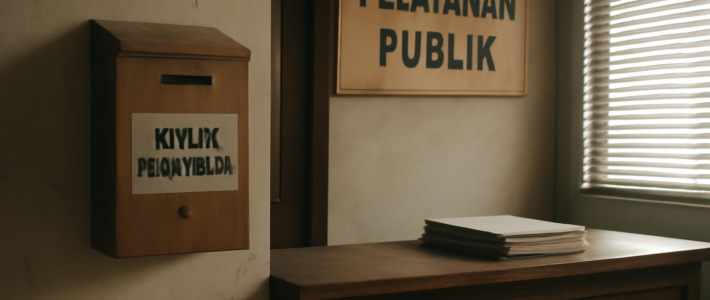 Kotak pengaduan dan loket layanan di kantor pemerintah daerah